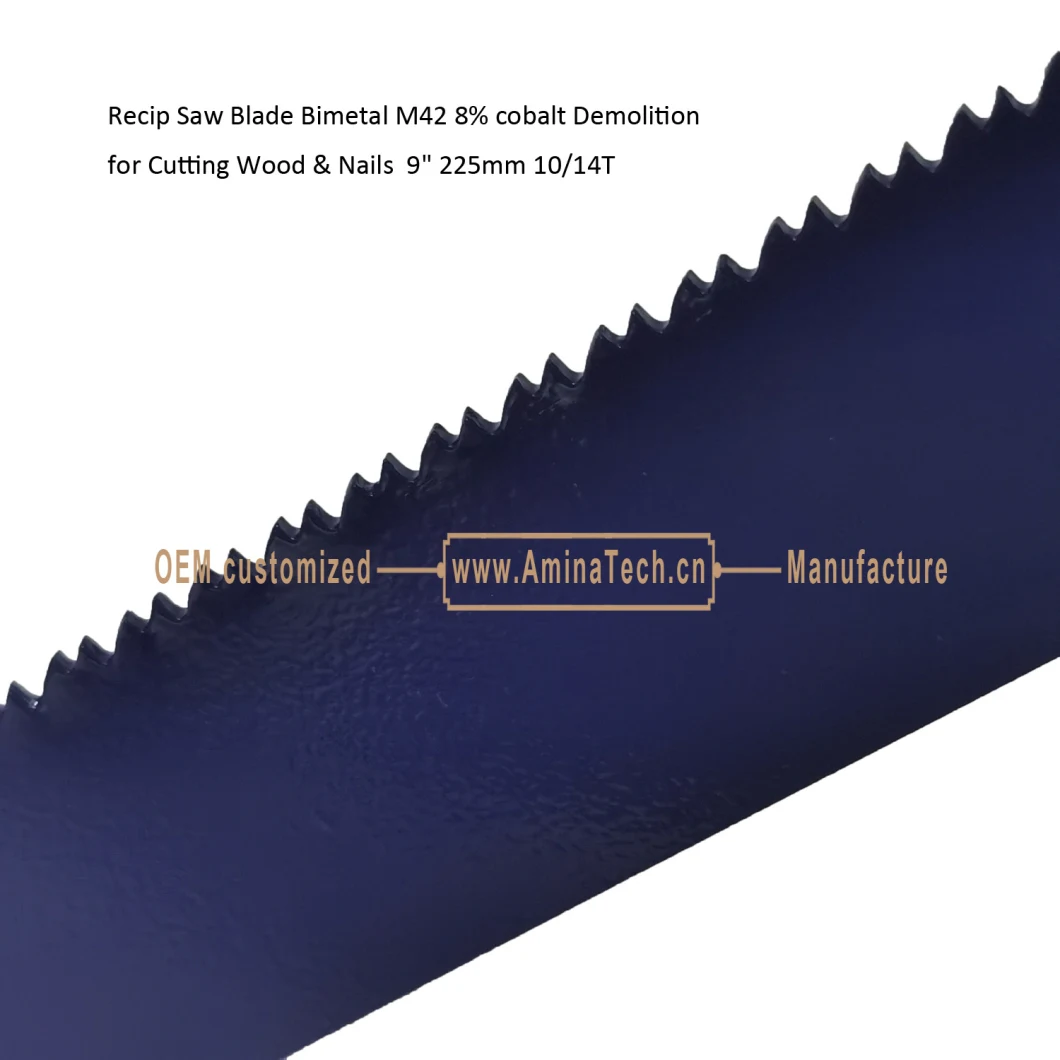 Recip Saw Blade Bimetal M42 8% cobalt Demolition for Cutting Wood & Nails 9